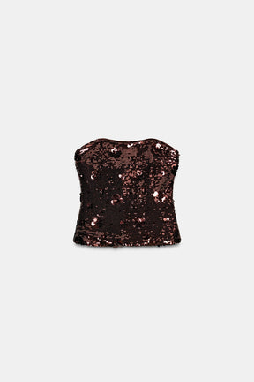 Sequinned Bandeau Top