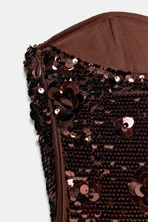 Sequinned Bandeau Top