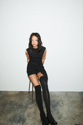 Tie-detail short dress.