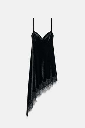 VELVET LACE MIDI DRESS - Image 4