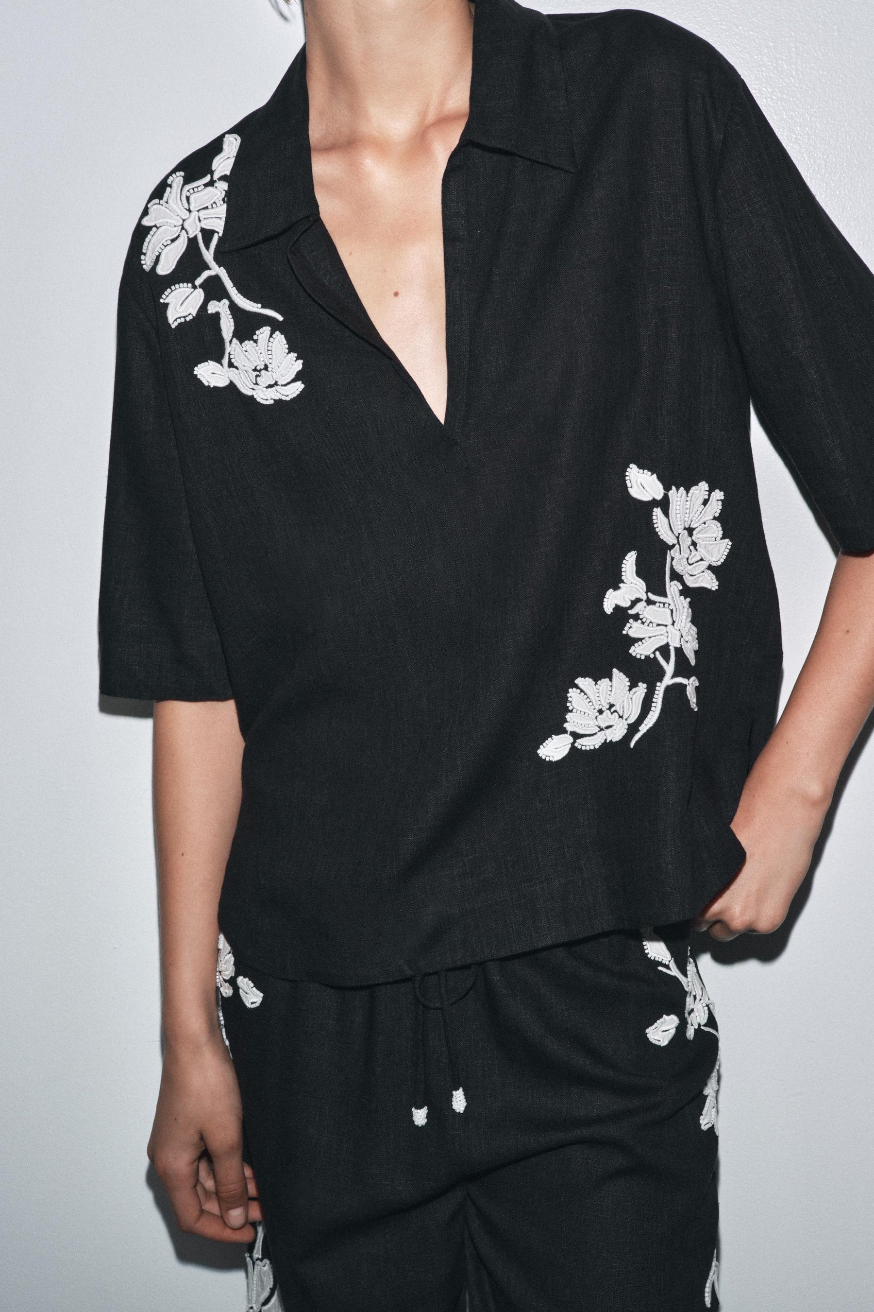 Beaded Embroidery Shirt