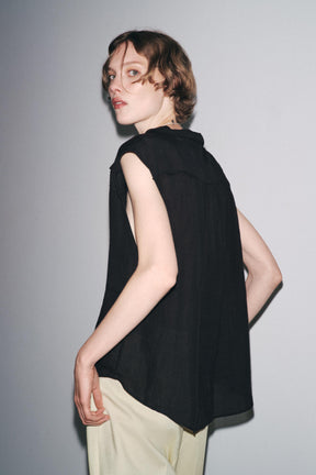 RAMIE BLEND PINTUCK SHIRT