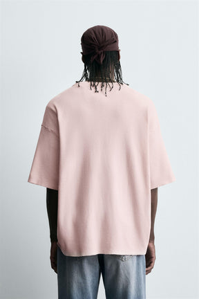 CONTRAST PRINT KNIT T-SHIRT - Image 3