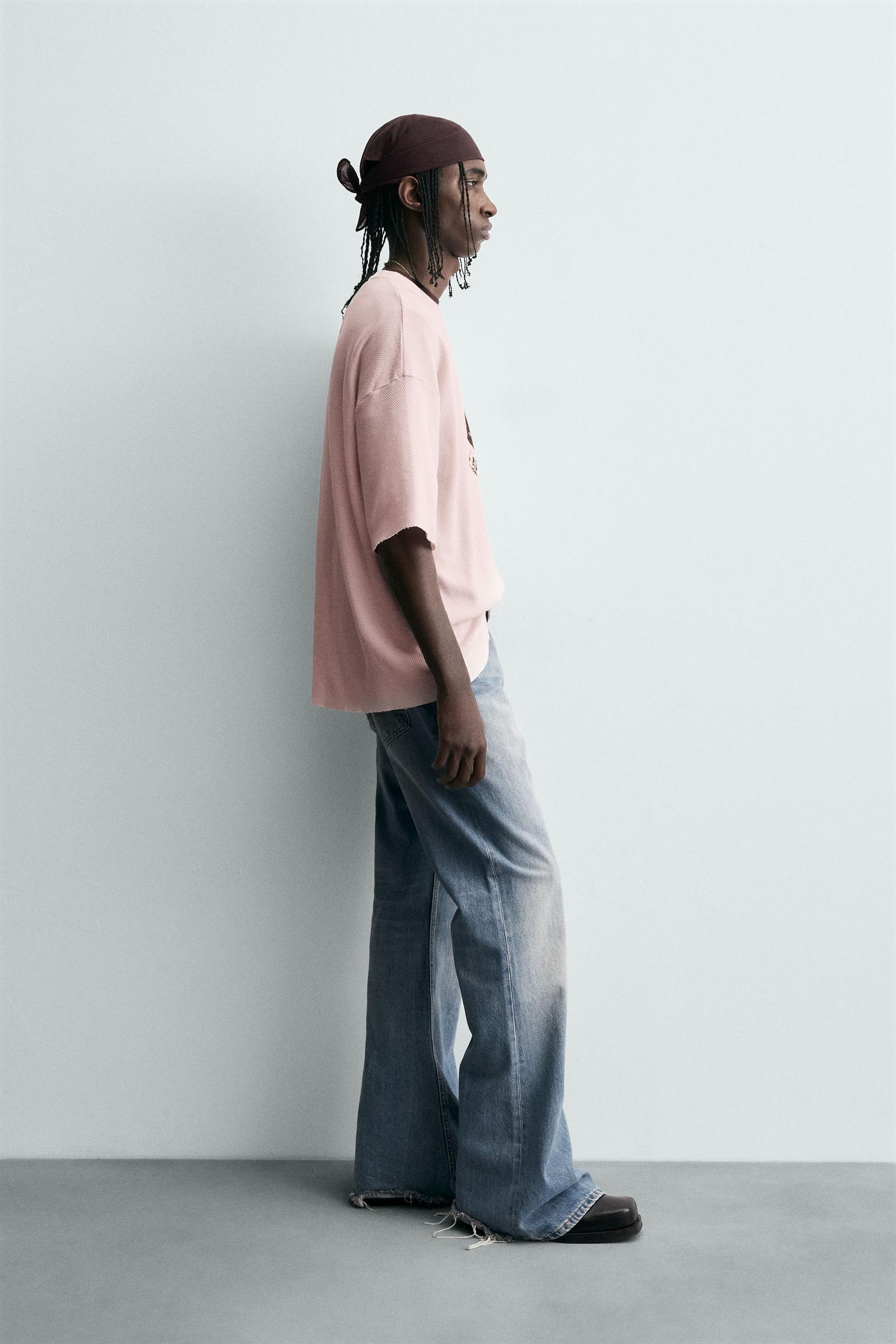 CONTRAST PRINT KNIT T-SHIRT - Image 4