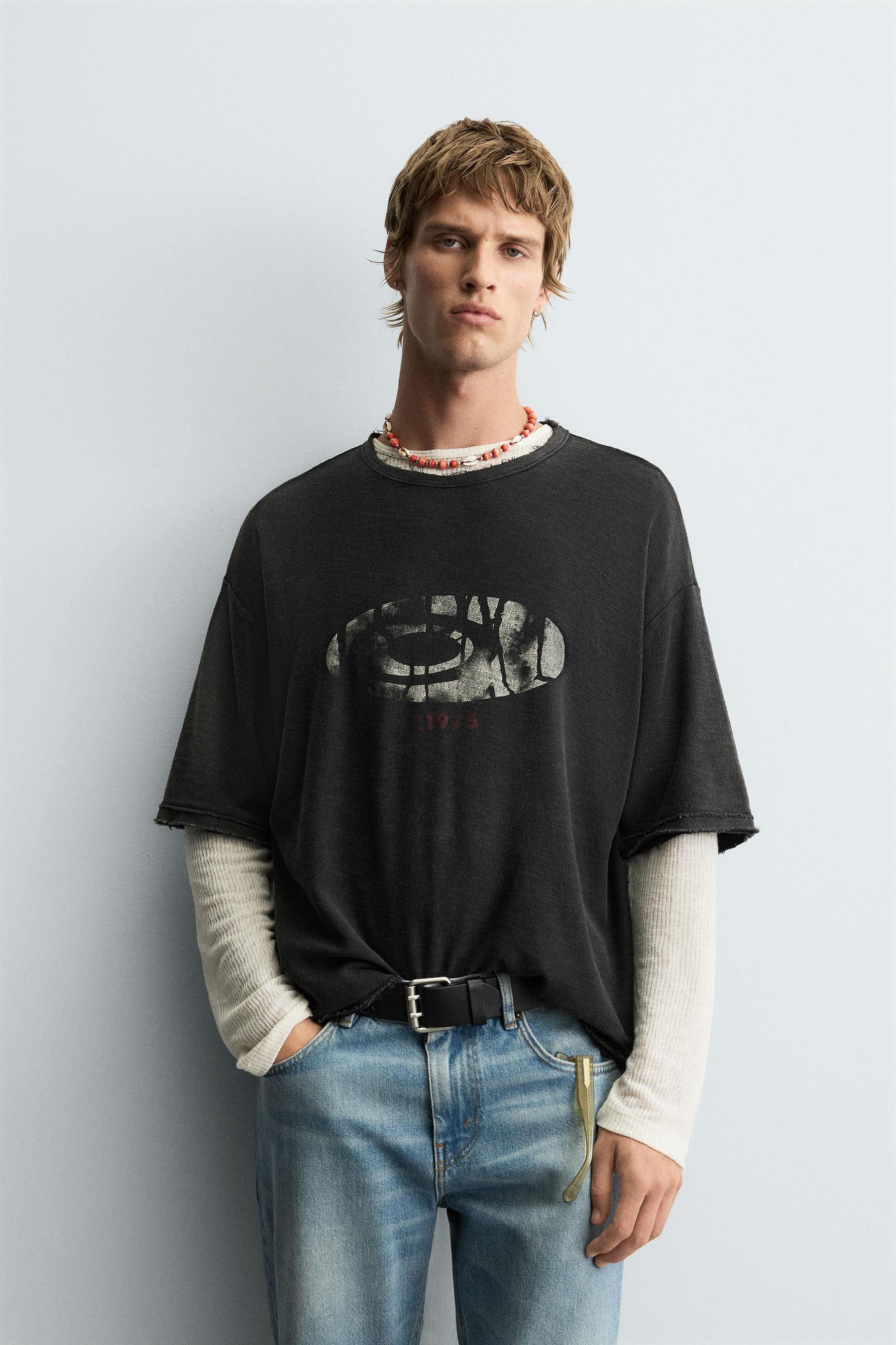 WASHED PRINTED KNIT T-SHIRT - Image 2