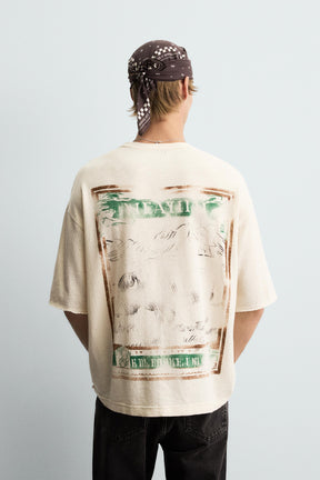 WASHED PRINTED KNIT T-SHIRT - Image 2