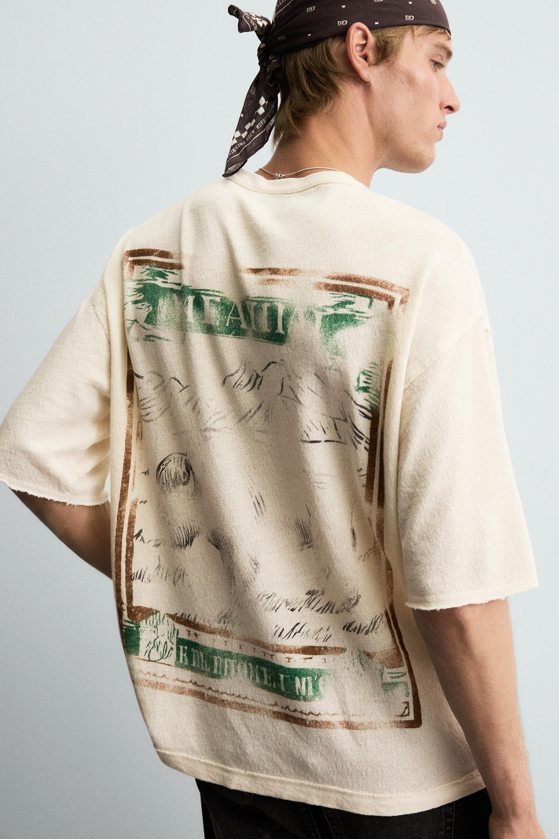 WASHED PRINTED KNIT T-SHIRT - Image 6