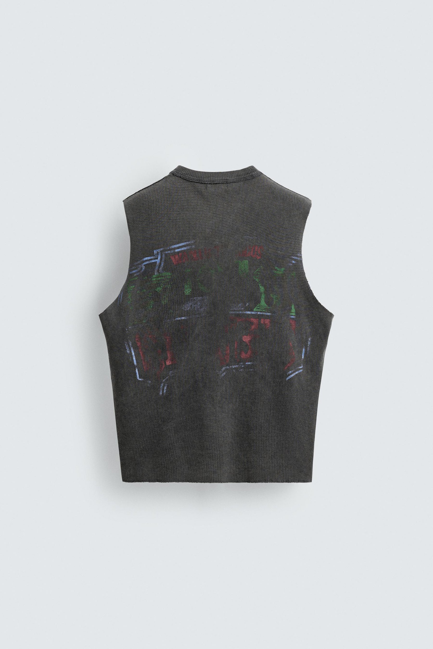 WASHED PRINT KNIT TANK TOP - Image 7
