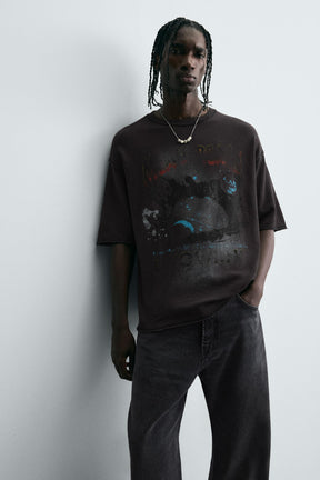 WASHED PRINTED KNIT T-SHIRT - Image 7