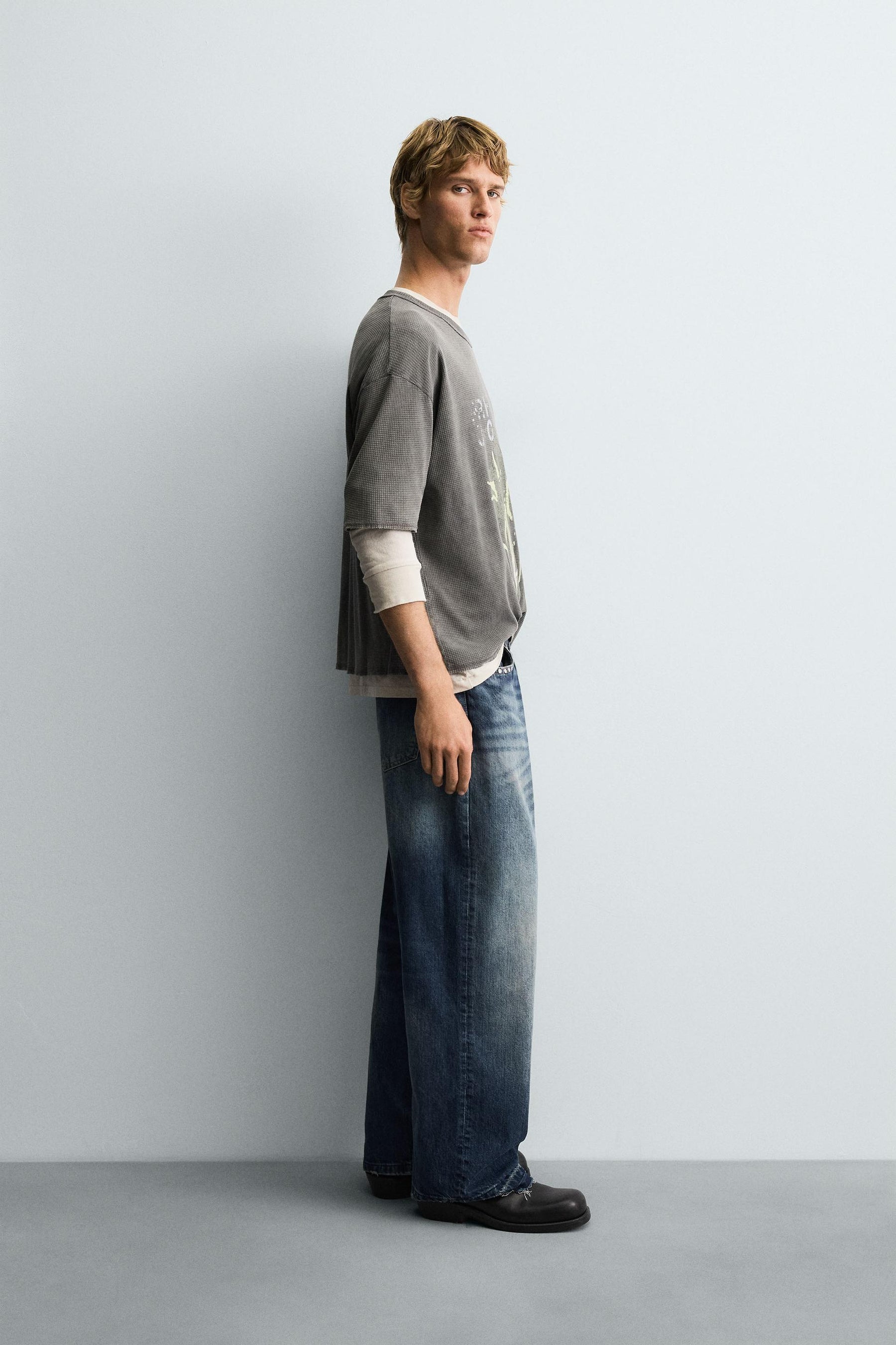 WASHED PRINTED KNIT T-SHIRT - Image 4