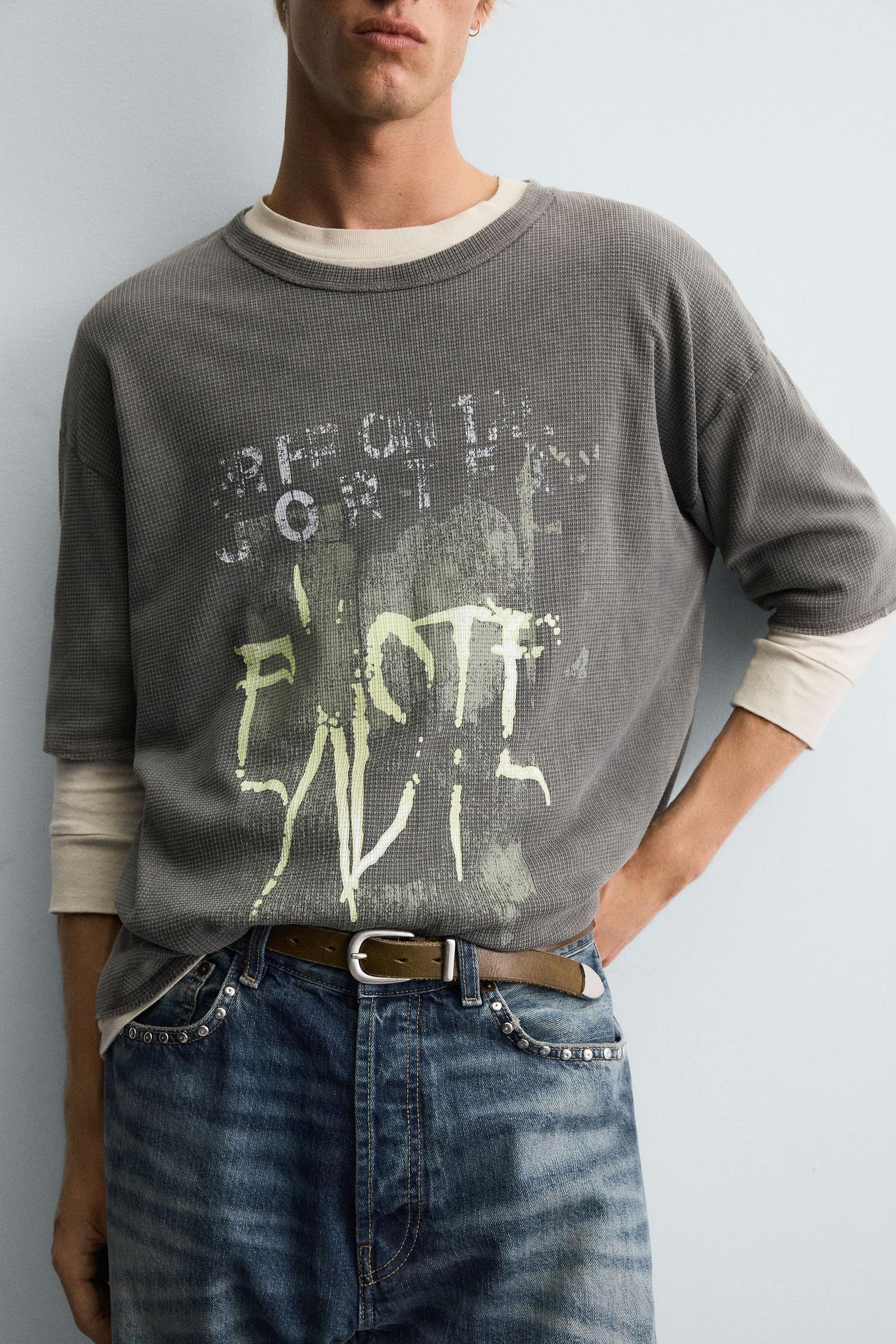 WASHED PRINTED KNIT T-SHIRT - Image 5