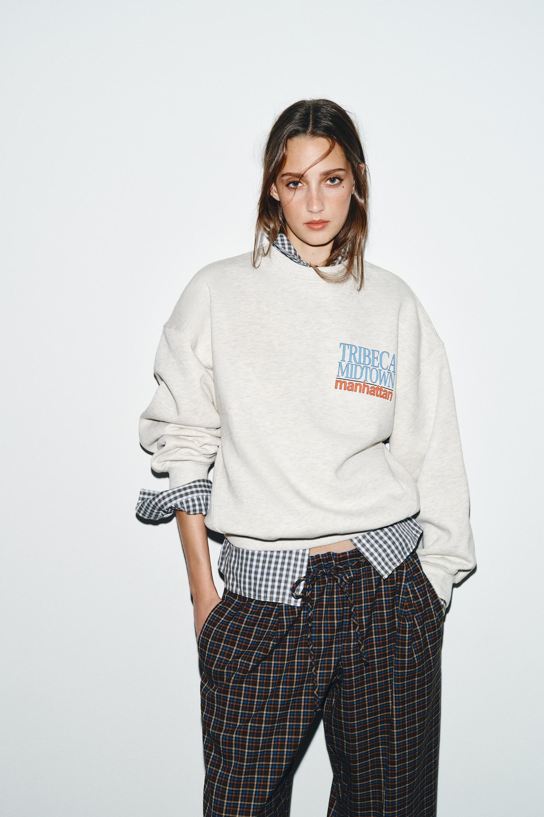 Contrast Slogan Sweatshirt
