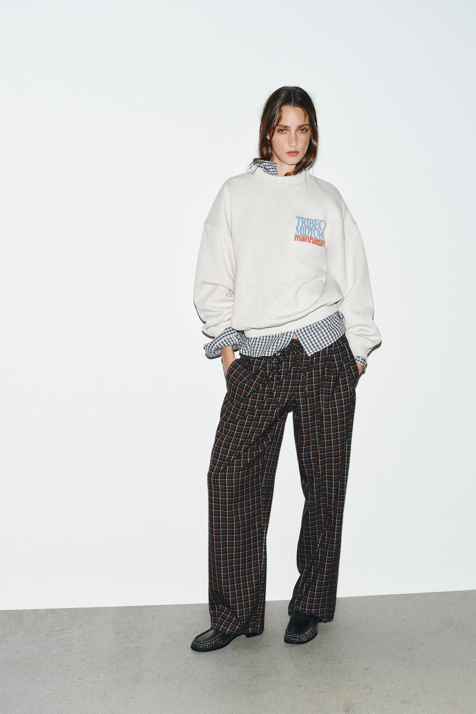Contrast Slogan Sweatshirt