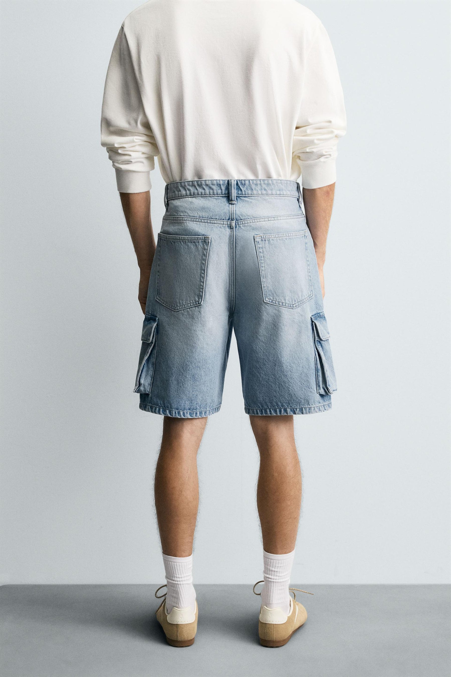 DENIM CARGO BERMUDA SHORTS - Image 3