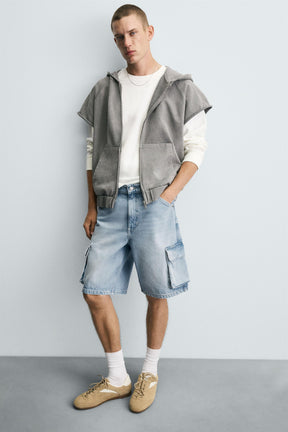 DENIM CARGO BERMUDA SHORTS - Image 5