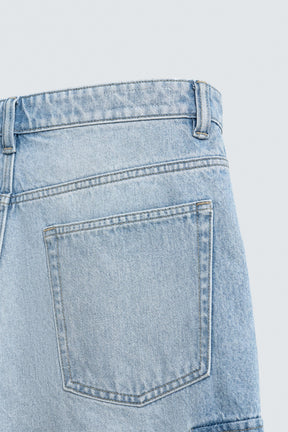 DENIM CARGO BERMUDA SHORTS - Image 8