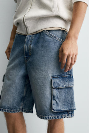 DENIM CARGO BERMUDA SHORTS - Image 5