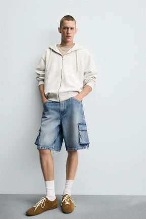 DENIM CARGO BERMUDA SHORTS - Image 6