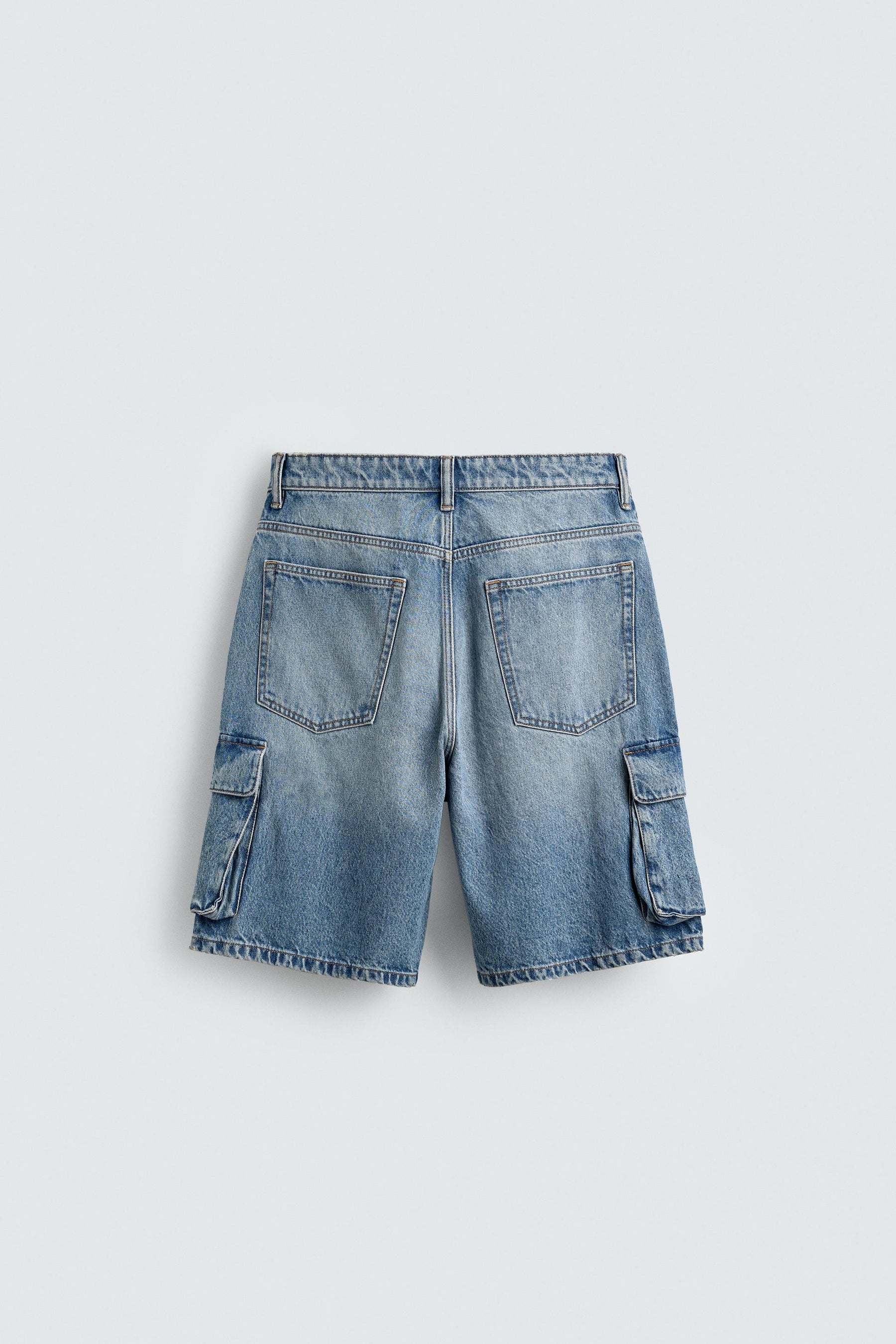 DENIM CARGO BERMUDA SHORTS - Image 8