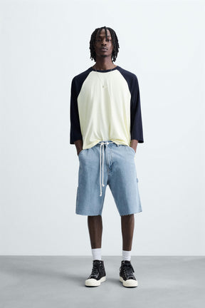 CARPENTER POCKET DENIM BERMUDA SHORTS - Image 1