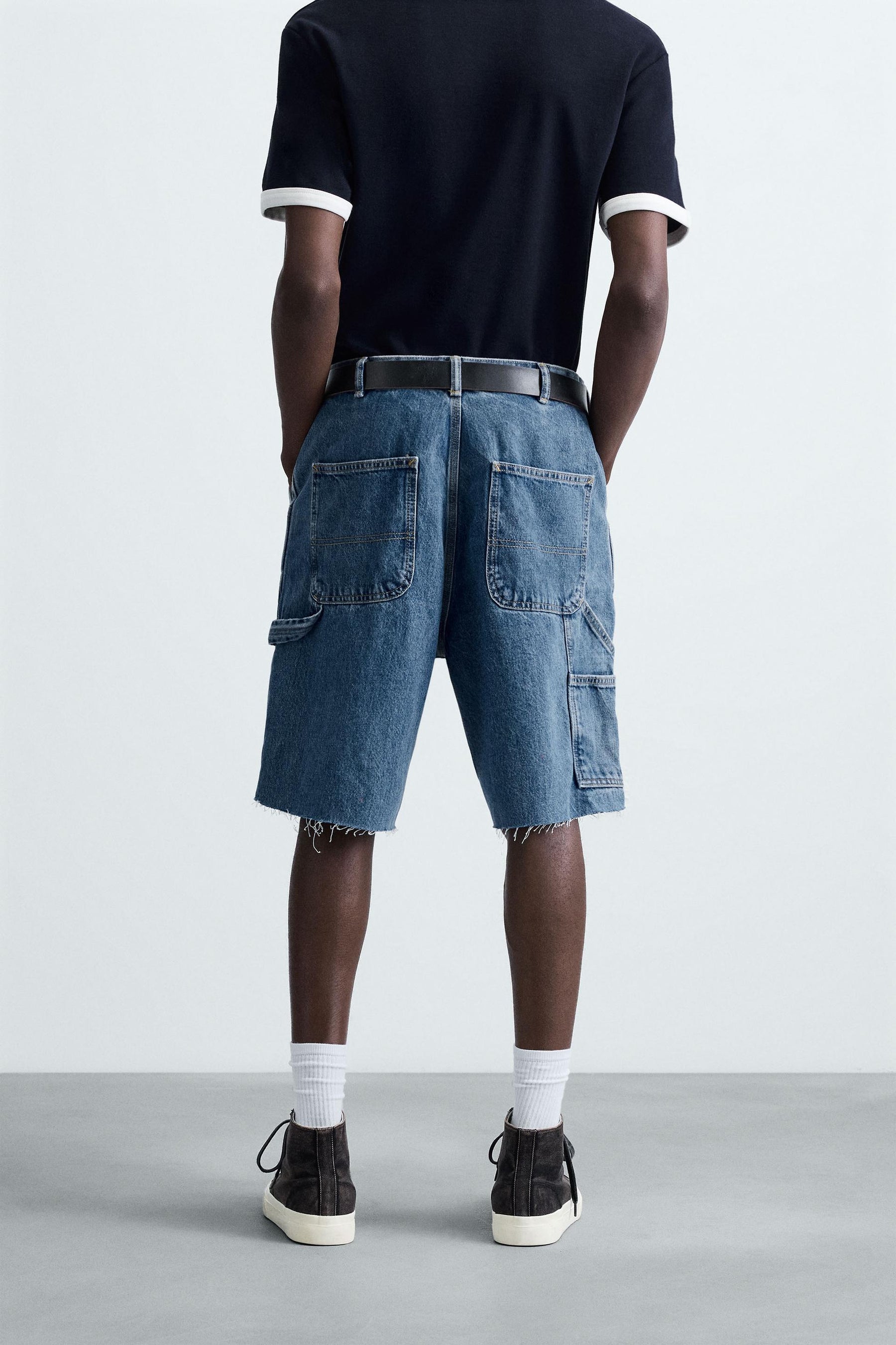 CARPENTER POCKET DENIM BERMUDA SHORTS - Image 3