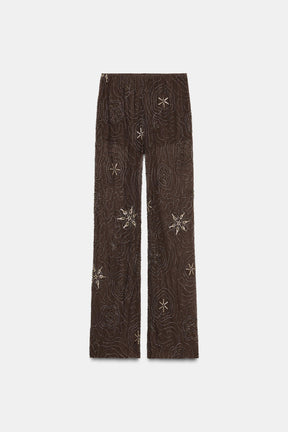 BEADED SEQUIN TROUSERS