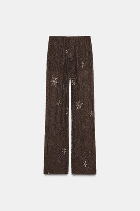 BEADED SEQUIN TROUSERS