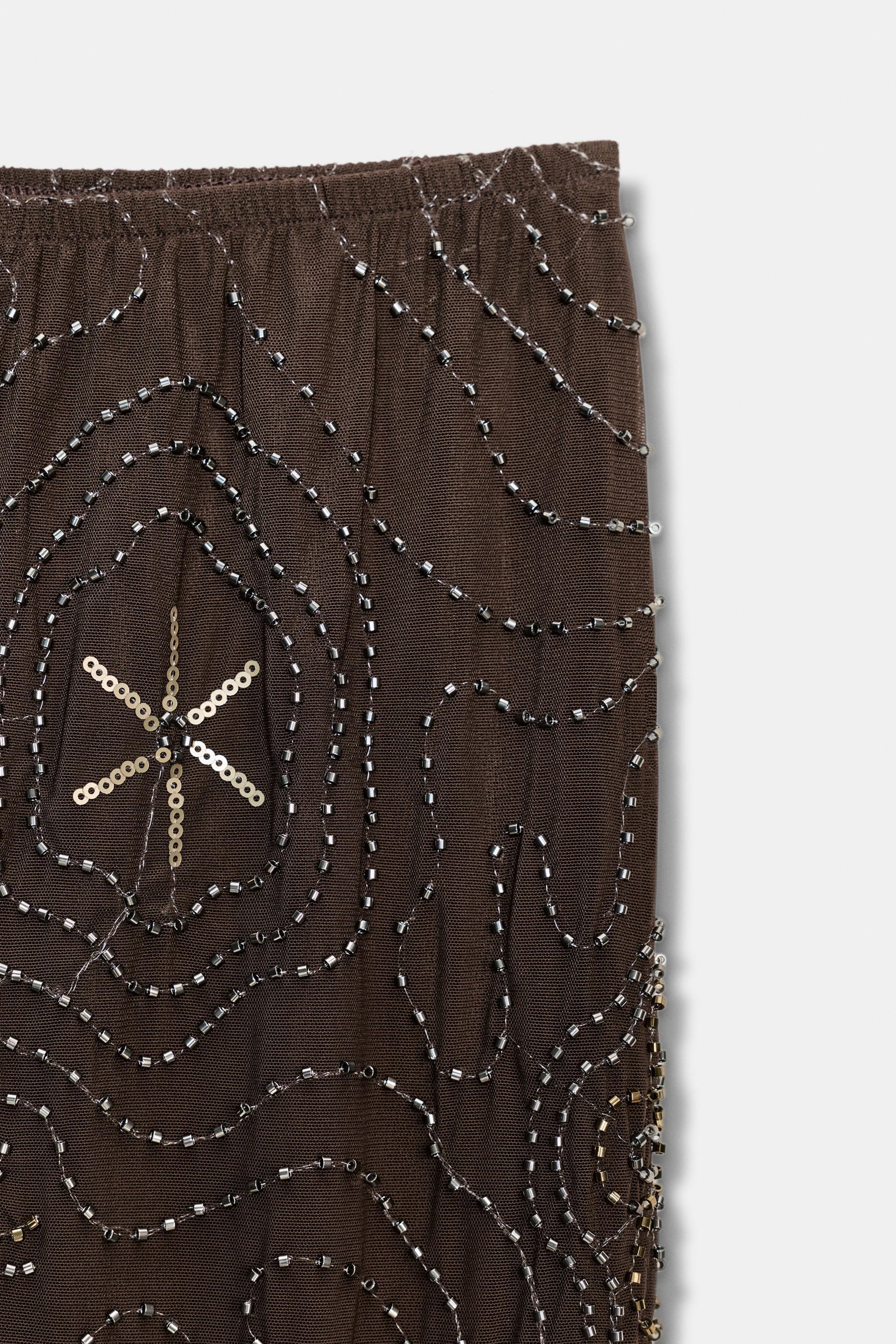 BEADED SEQUIN TROUSERS