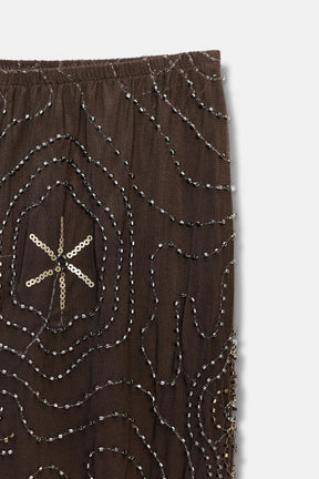 BEADED SEQUIN TROUSERS