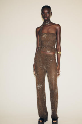 BEADED SEQUIN TROUSERS