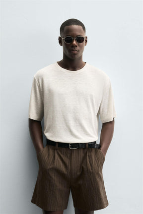 HEMP - VISCOSE STRIPED T-SHIRT - Image 2