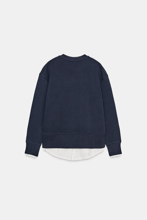 PLUSH CONTRAST SWEATSHIRT