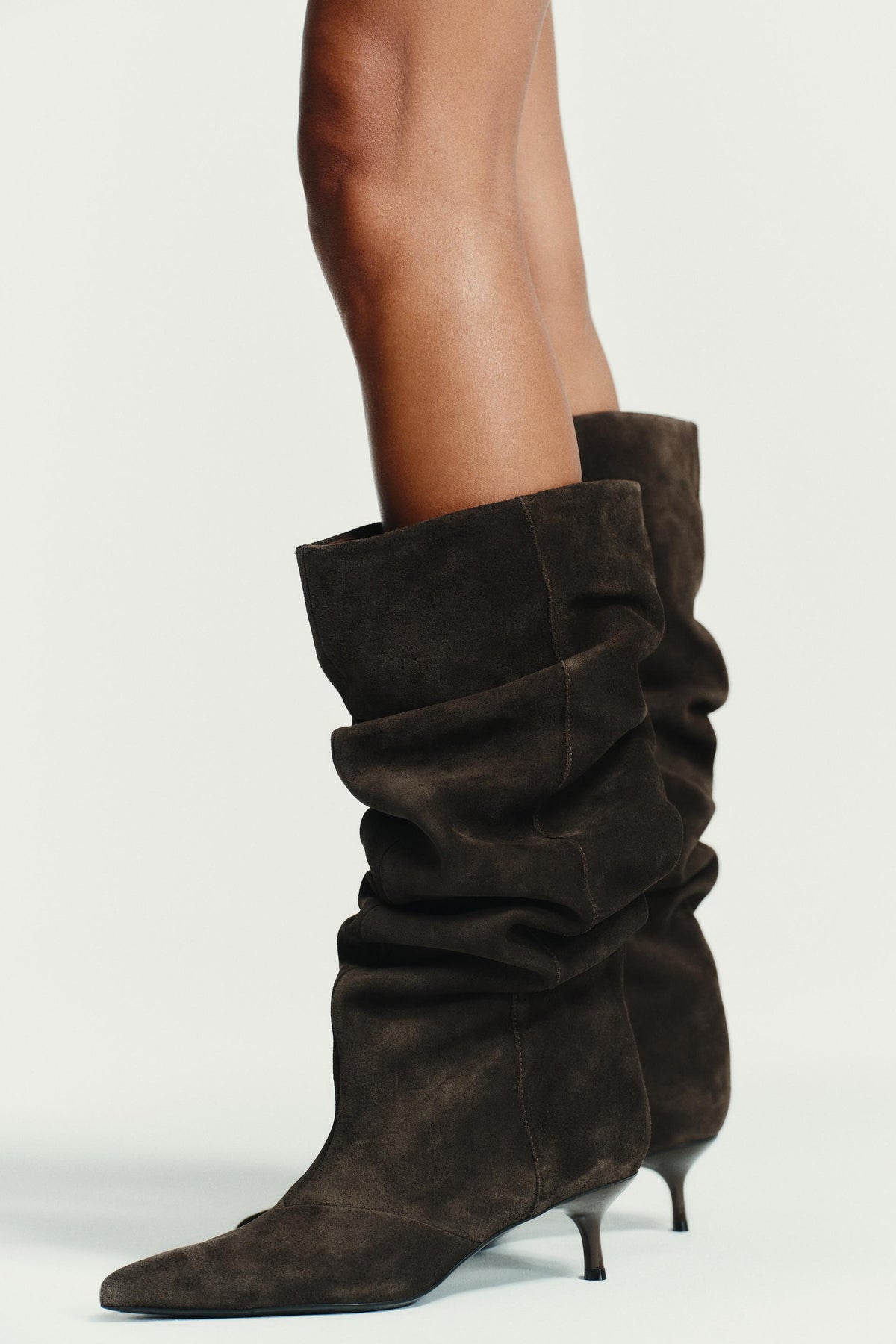 Suede Kitten Heel Boots
