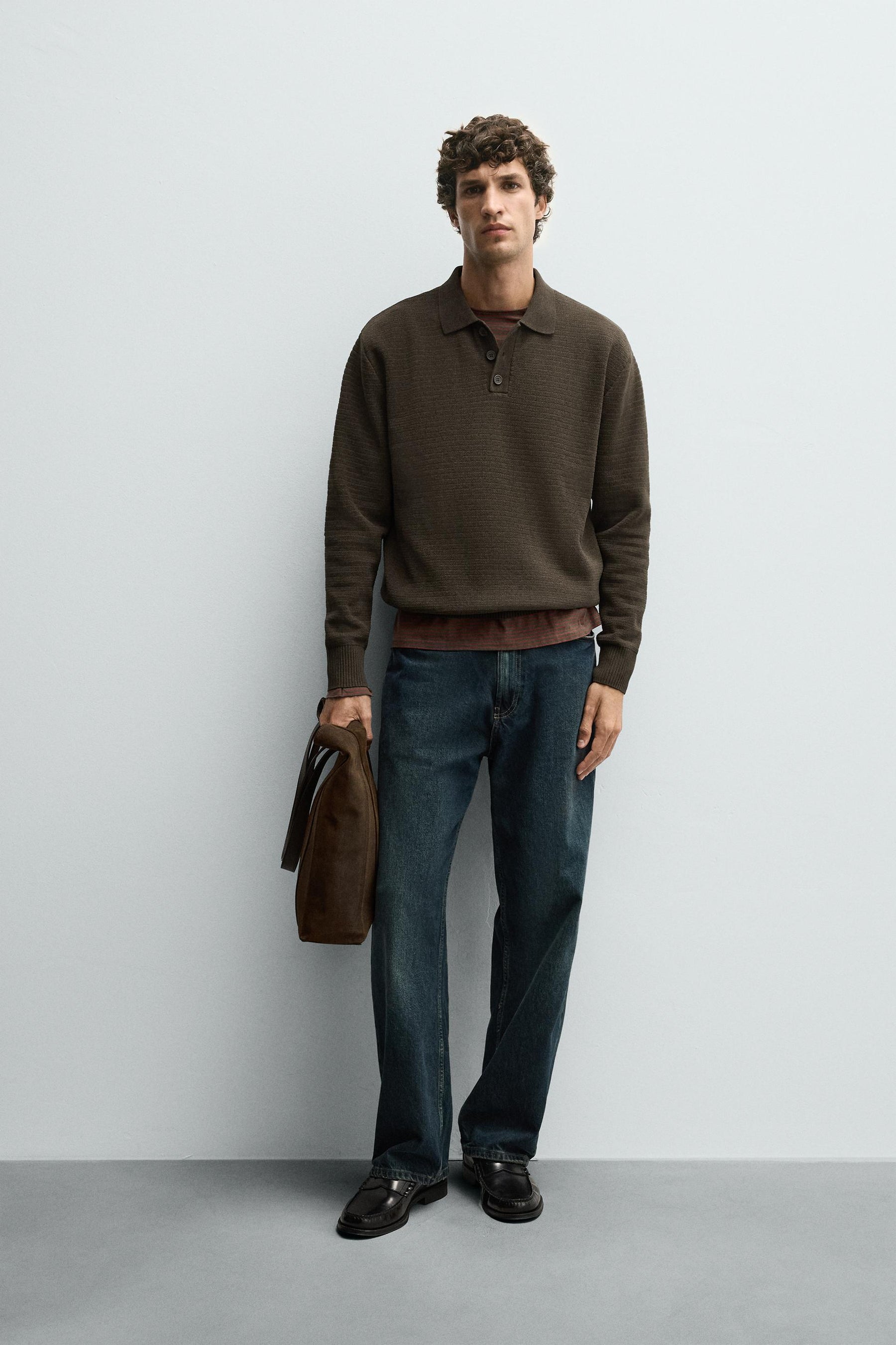 CHENILLE KNIT POLO SHIRT - Image 1