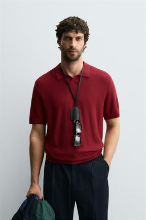 TEXTURED KNIT POLO SHIRT - Image 2
