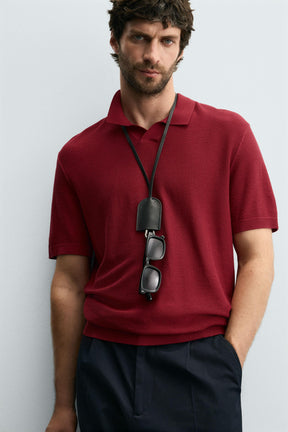 TEXTURED KNIT POLO SHIRT - Image 5