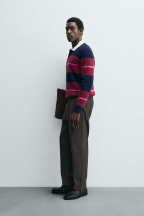 STRIPED KNITTED POLO SHIRT - Image 4