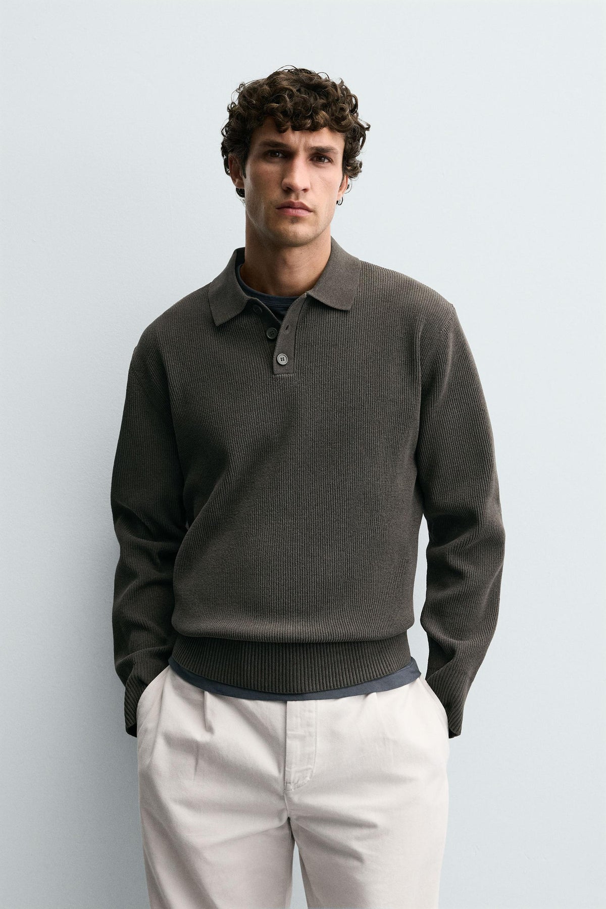 CHENILLE KNIT POLO SHIRT - Image 2