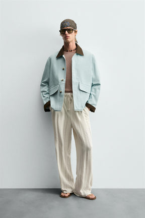 CONTRAST COLLAR JACKET - Image 1