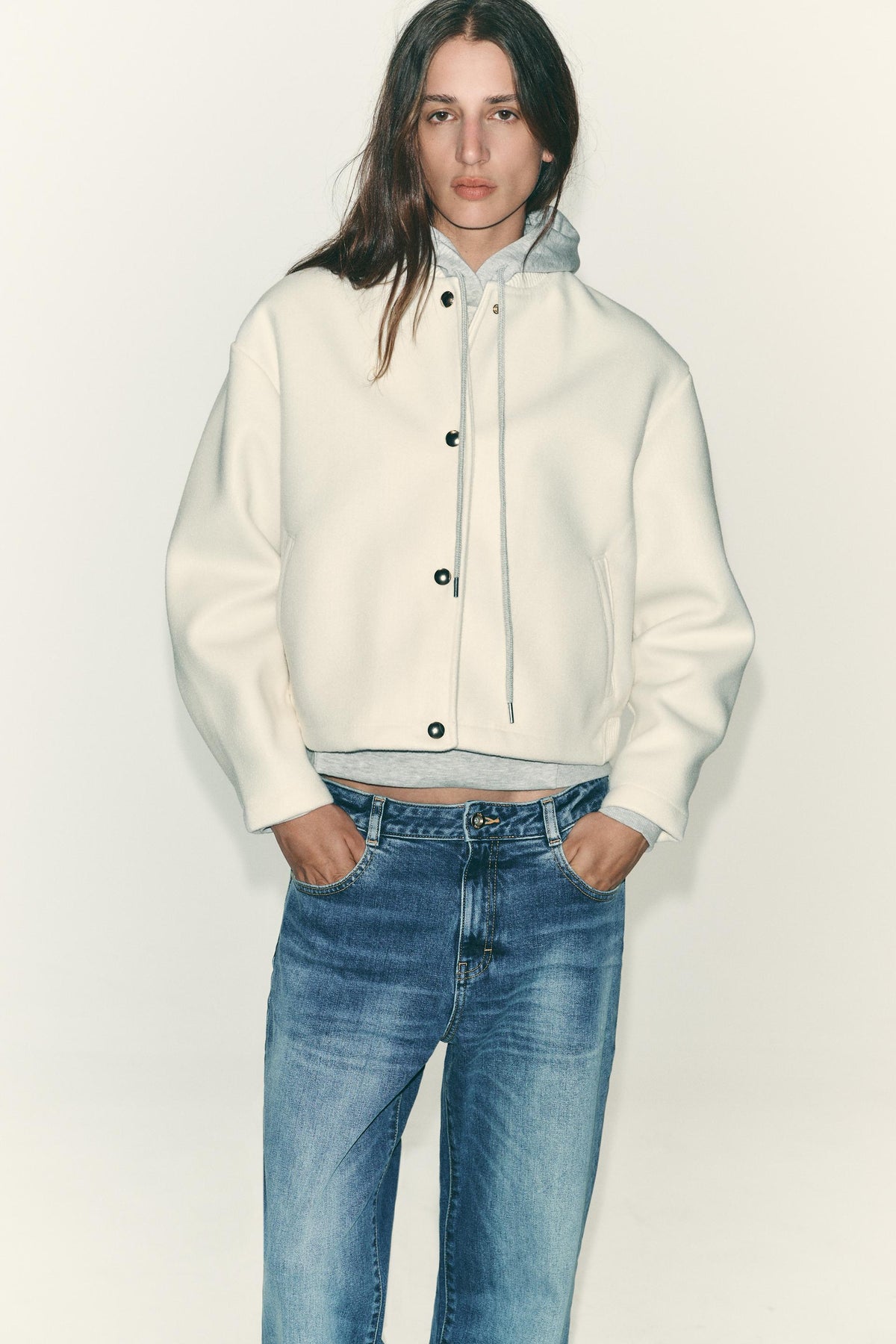 SOFT BOMBER JACKET WITH GOLDEN BUTTONS - Image 2