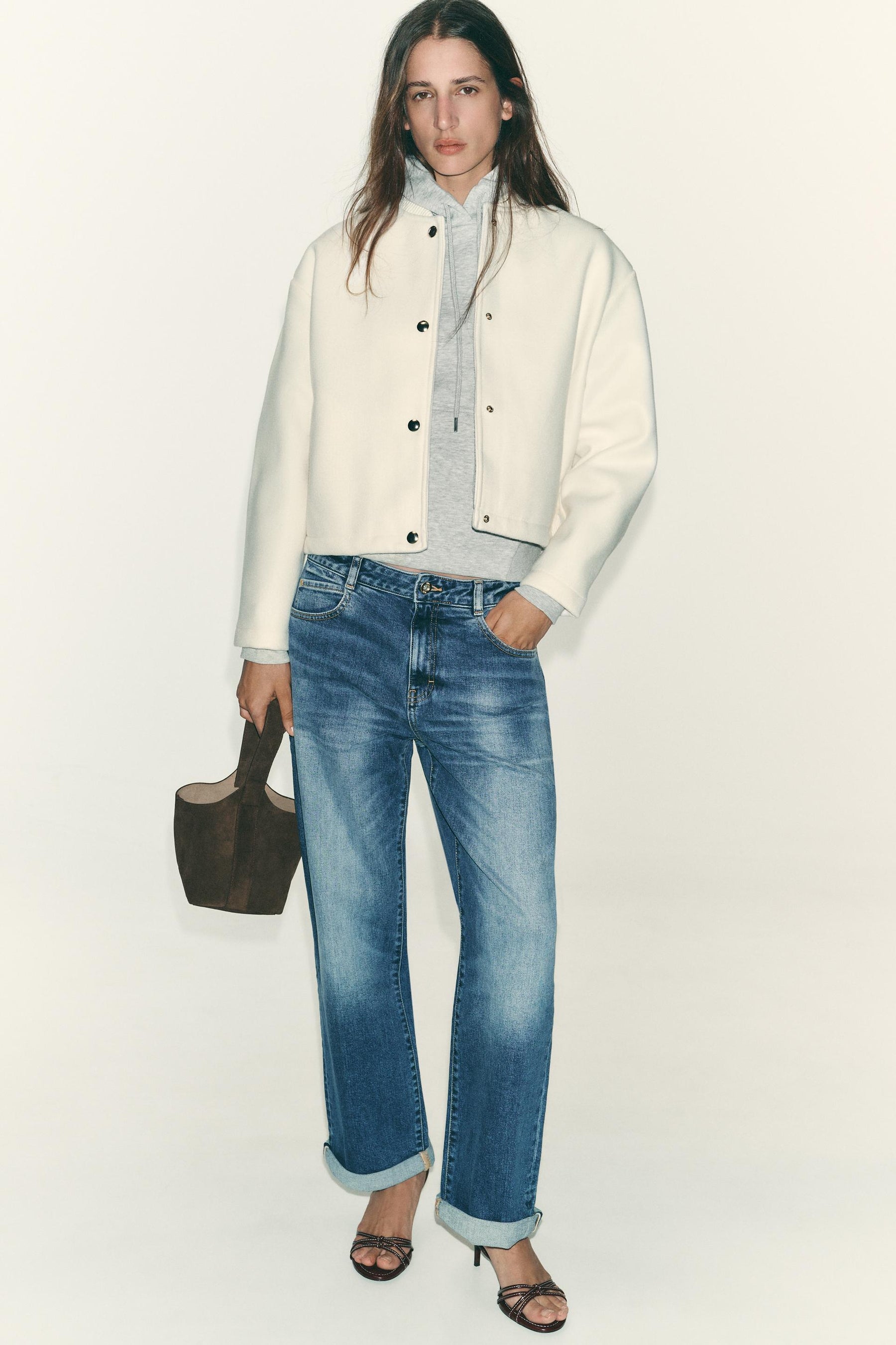 SOFT BOMBER JACKET WITH GOLDEN BUTTONS - Image 1