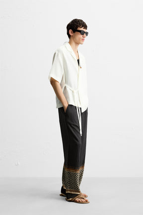 100% LINEN TIE SHIRT - Image 4