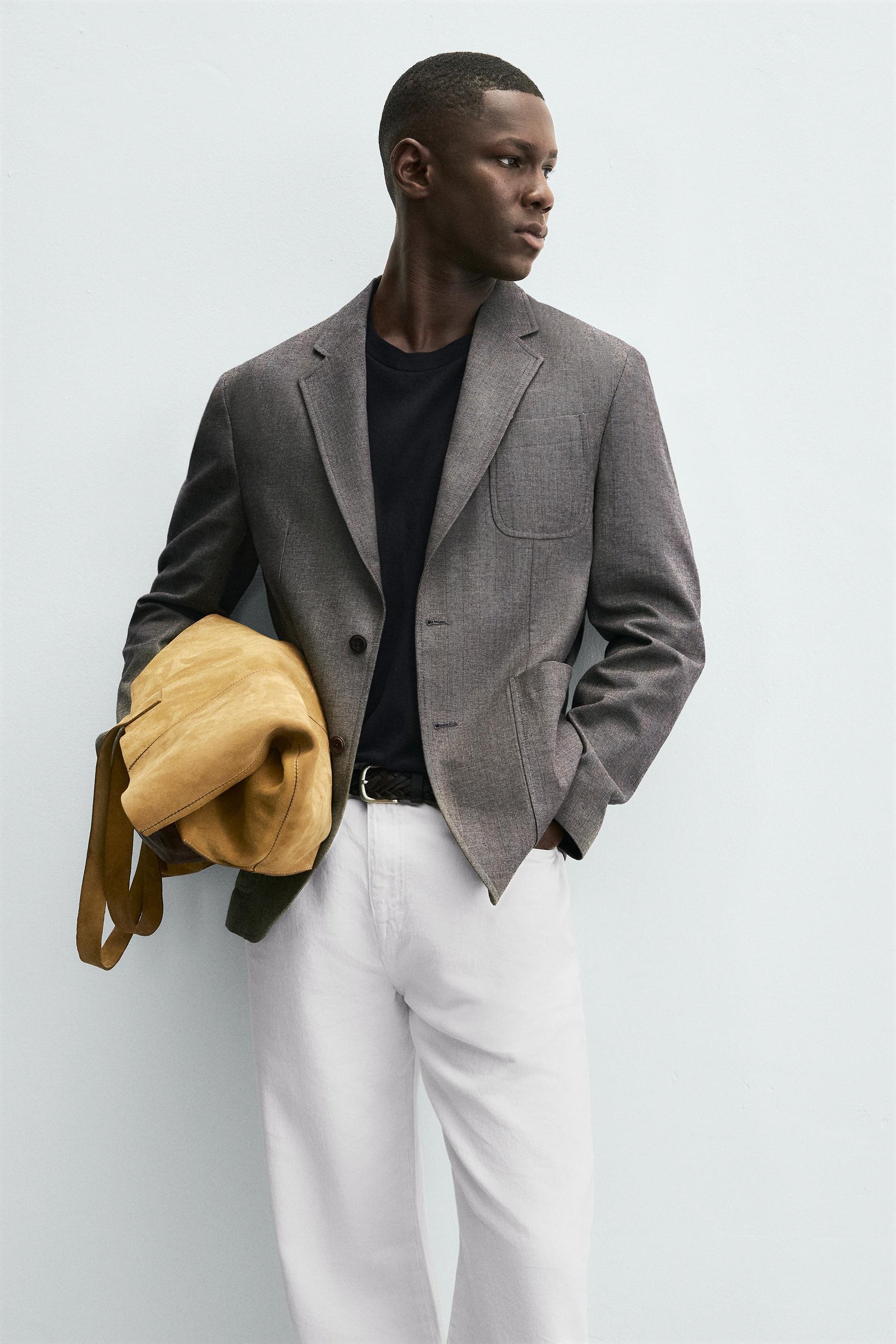 HERRINGBONE TEXTURED BLAZER - Image 5