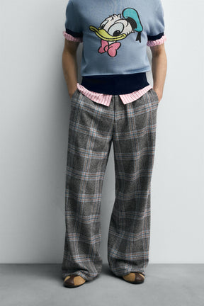 WIDE-LEG CHECK TROUSERS HARRY LAMBERT FOR X DISNEY - Image 2
