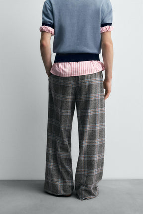 WIDE-LEG CHECK TROUSERS HARRY LAMBERT FOR X DISNEY - Image 3