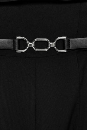 CREPE BUSTIER JUMPSUIT WITH BELT - Image 8