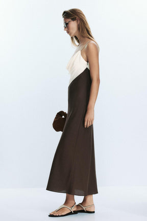 CONTRAST MIDI DRESS - Image 7
