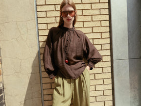 Puff Sleeve Sheer Blouse