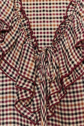 Ruffled Checked Blouse