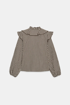 Ruffled Gingham Blouse